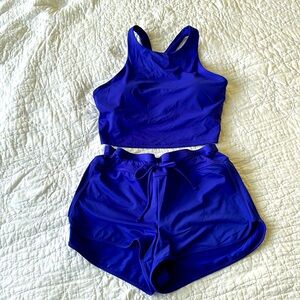 Athleta purple swim tank and shorts